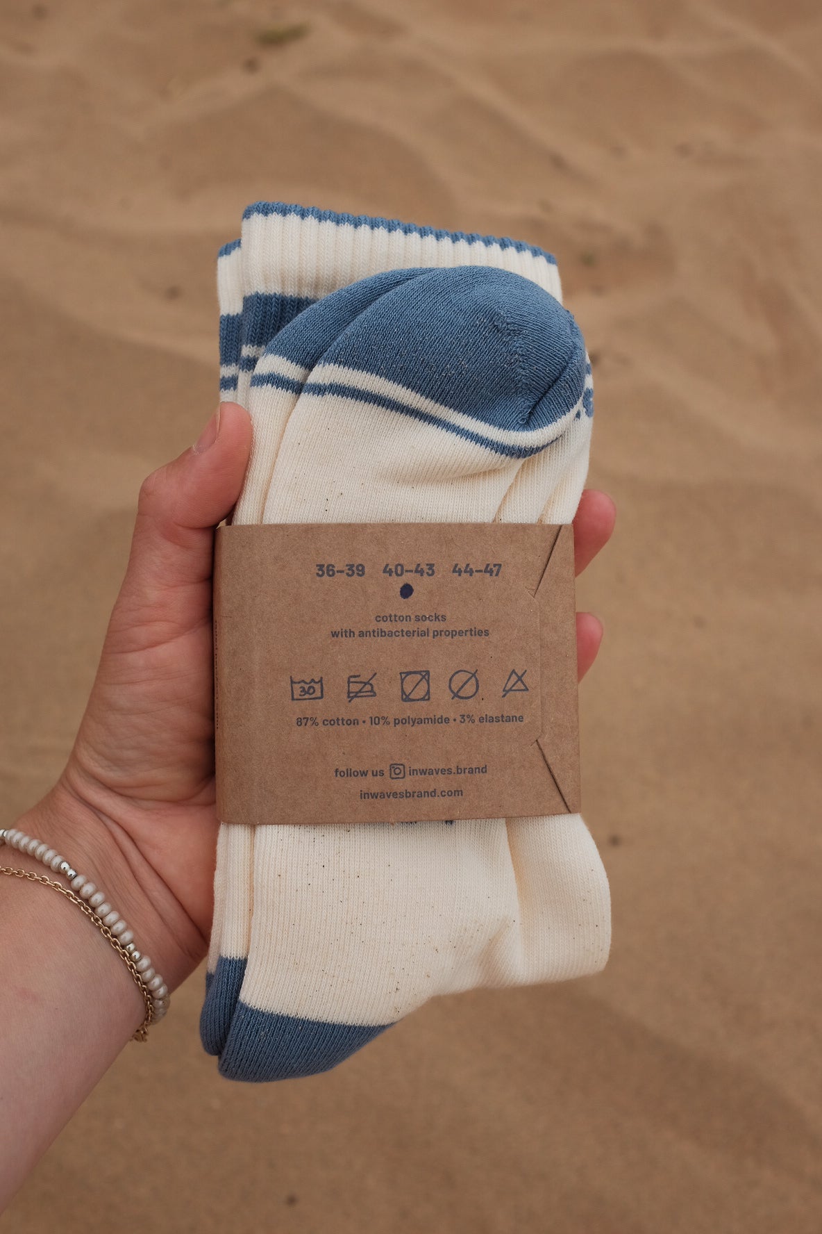 HAPPINESS BLUE CREAM UNISEX SOCKS