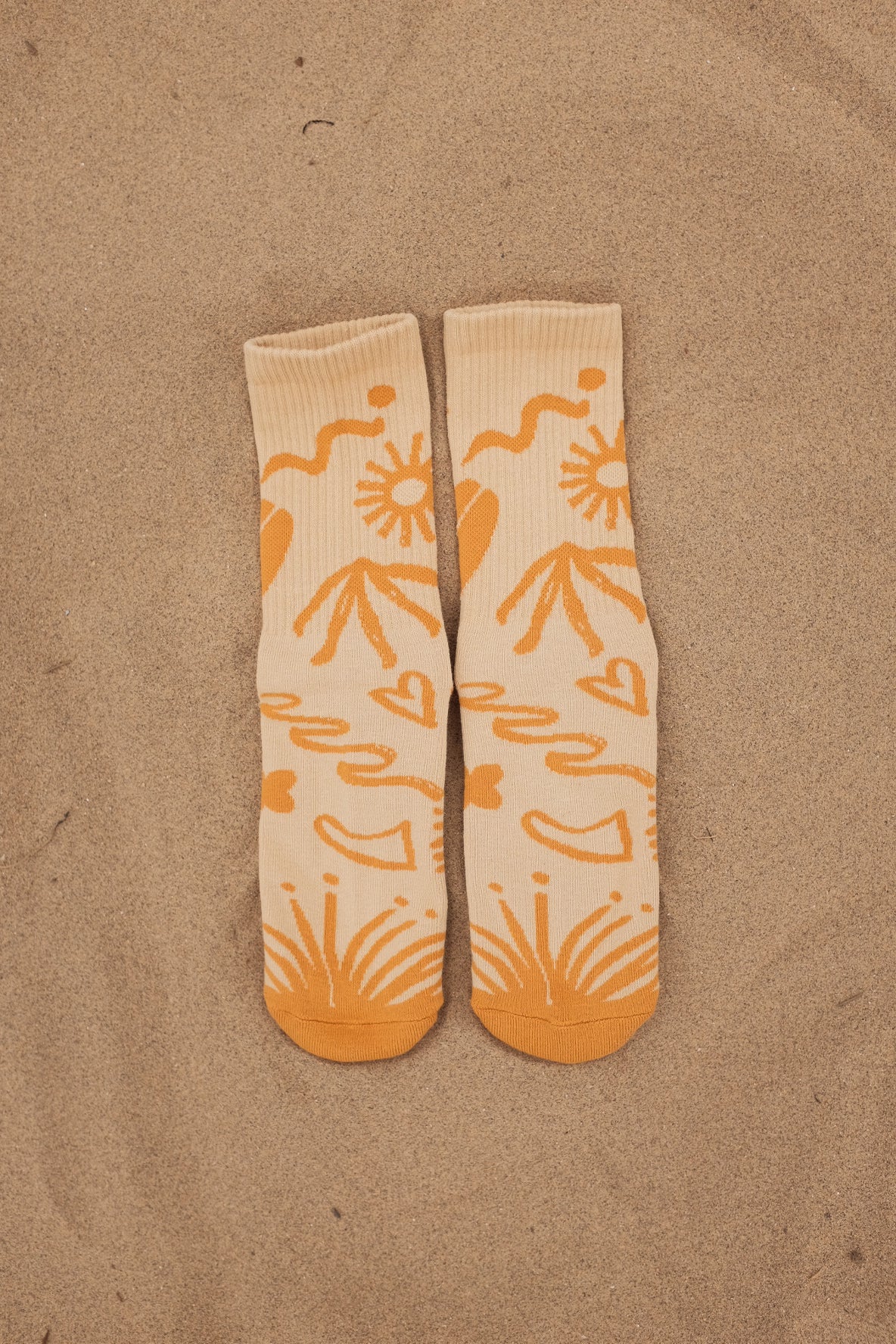 SUMMER MUSTARD BEIGE UNISEX SOCKS