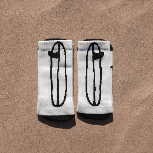 SURFBOARD BLACK OFF-WHITE SOCKS UNISEX
