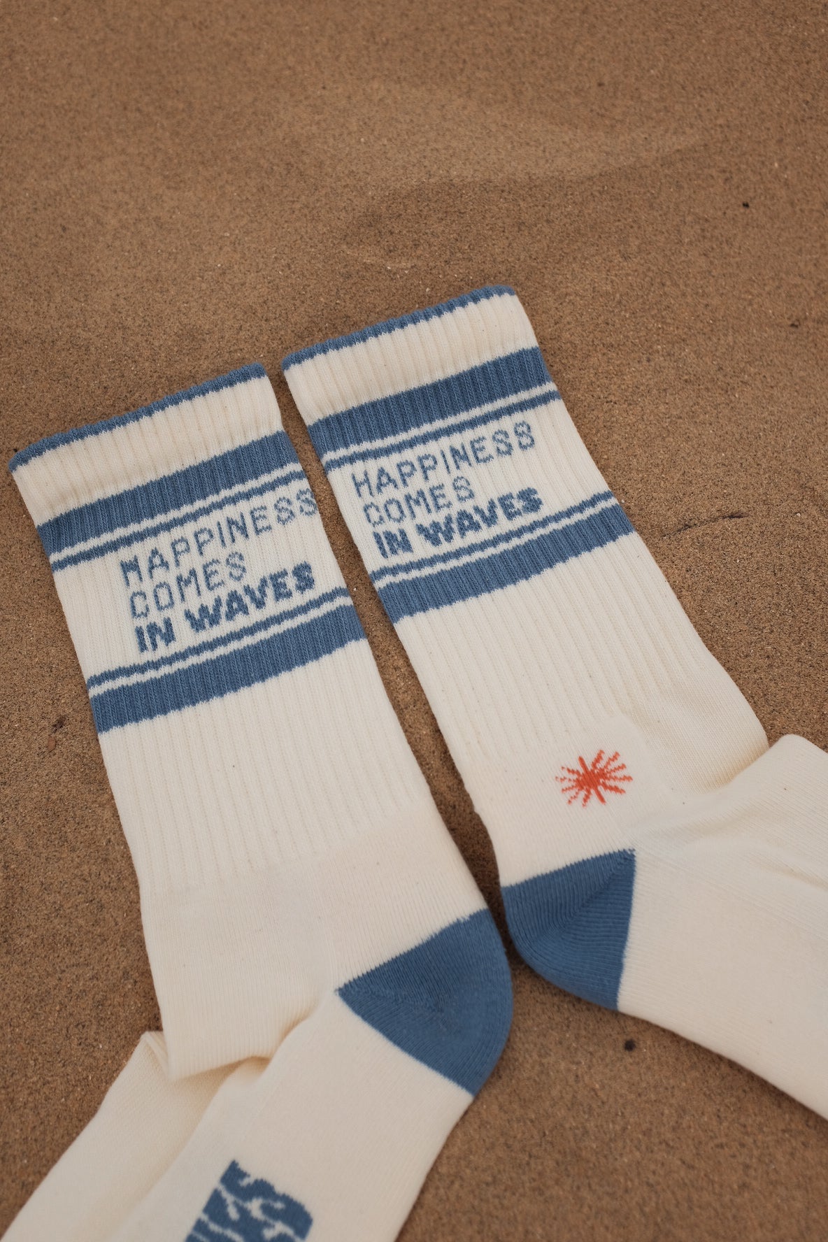 HAPPINESS BLUE CREAM UNISEX SOCKS