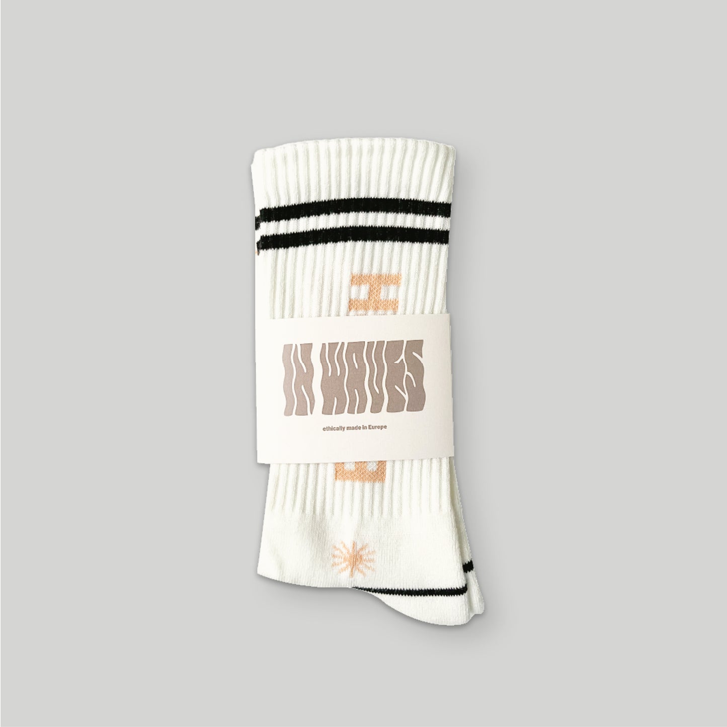 BEACH BREAK BLACK BEIGE SOCKS UNISEX